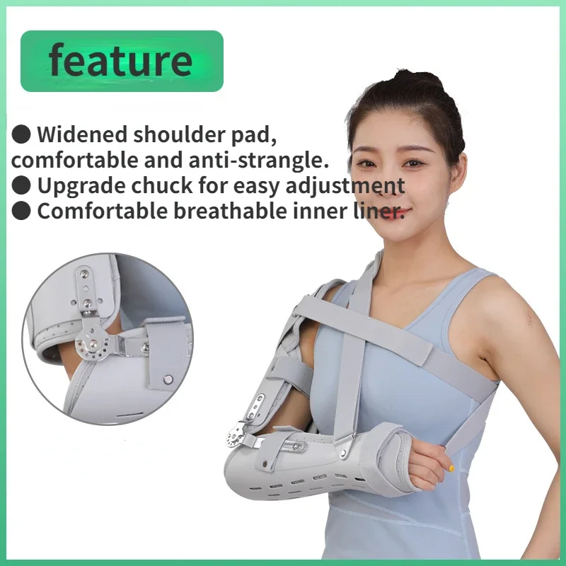 Adult Adjustable Shoulder Elbow Joint Fixation Brace Humeral Fracture Injury Support Forearm Sprain Recovery Bracket Breathable