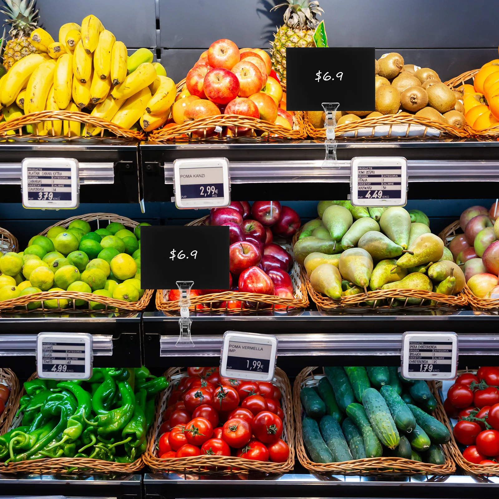 

20pcs Rotatable Pop Clamps: Swivel Sign Holder Clamp For Shelf Tag Display Tool-Free Installation Clear Plastic Merchandise Sign