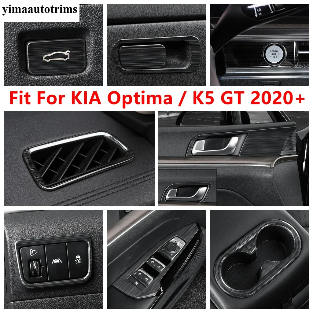 

Head Light / Water Cup / Glove Box / Dashboard Air AC Vent Cover Trim Stainless Accessories For KIA Optima / K5 GT 2020 - 2022