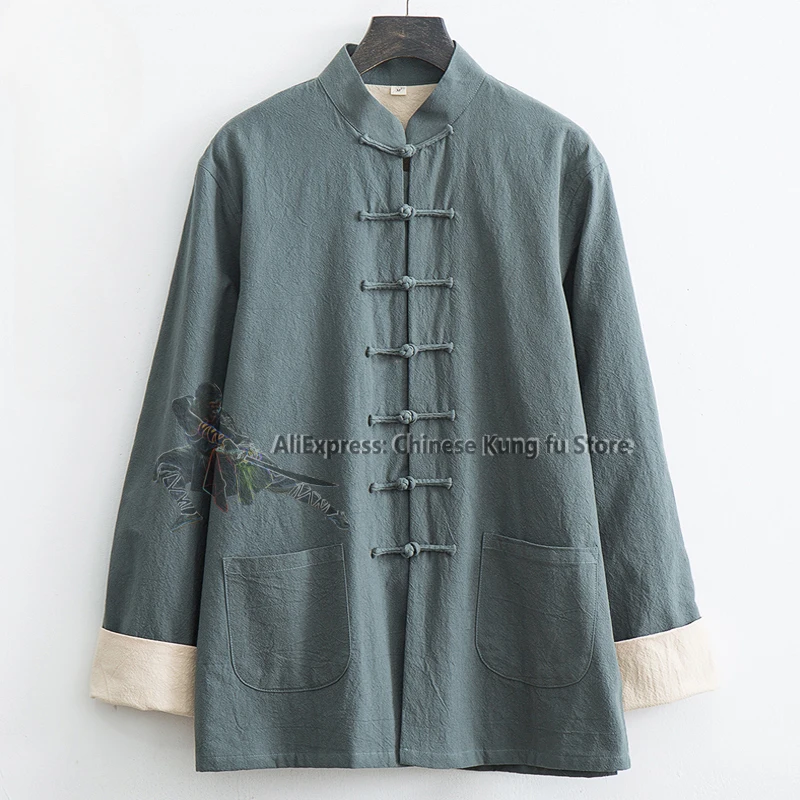 سترة الكونغ فو القطنية السميكة معطف الجناح تشون تاي تشي فنون الدفاع عن النفس ملابس تانغ غير رسمية #5
