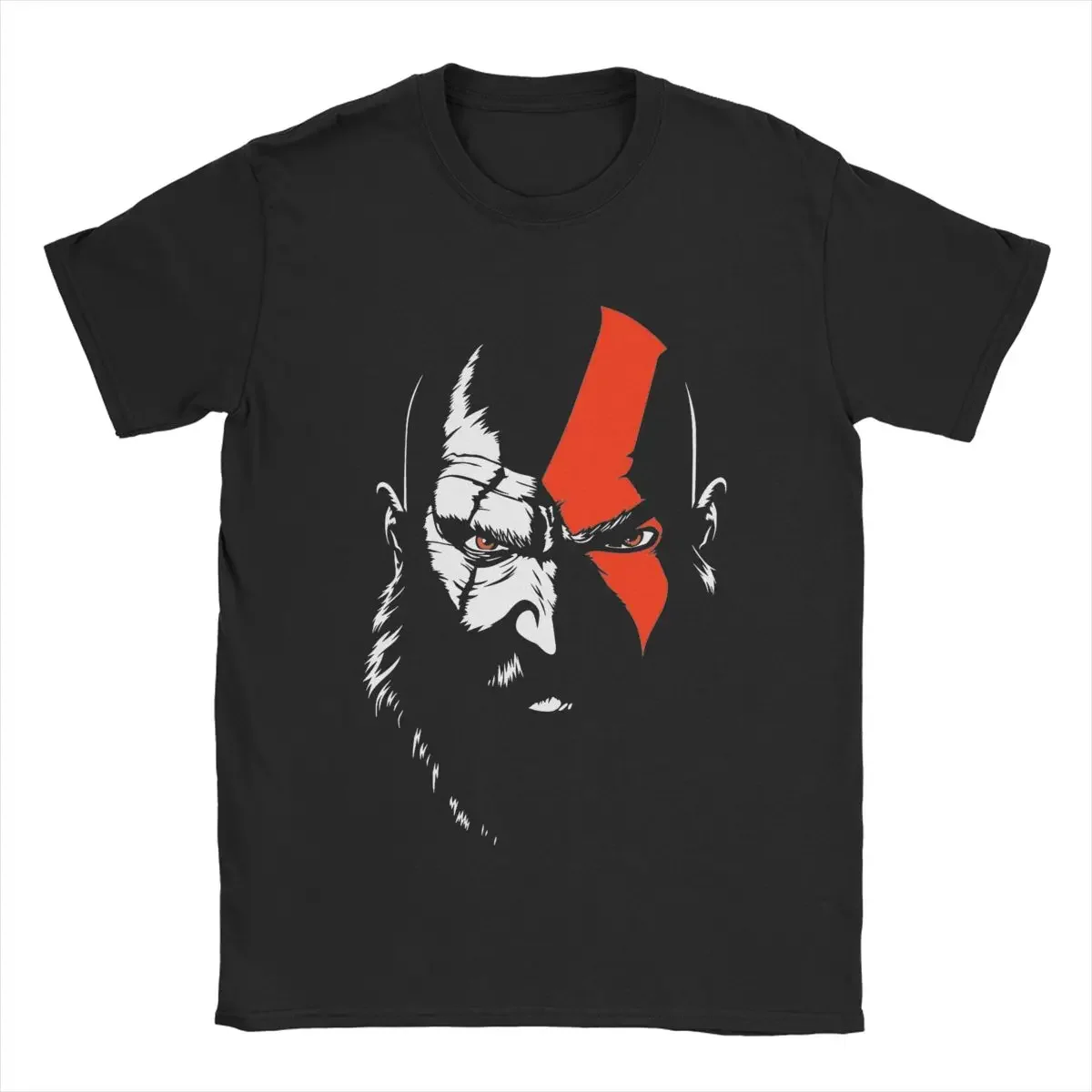 God Of War Kratos Men T Shirt Casual Tees Short Sleeve Round Neck T-Shirts Cotton Classic Tops