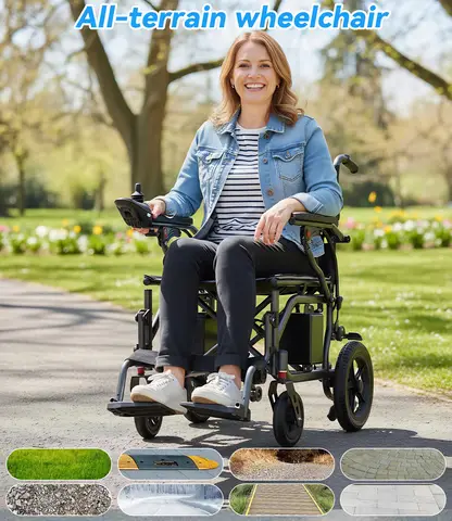 Electric Wheelchair for Seniors Lightweight and Foldable Home Care Mobility Scooter for the Disabled Senior Mobility Wheelchair