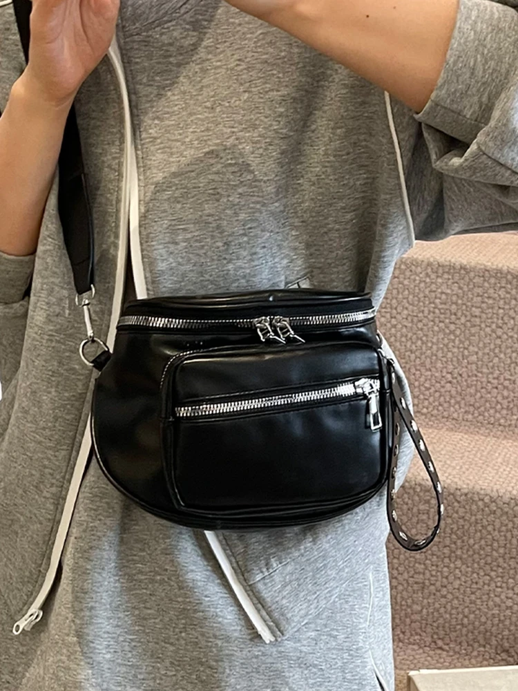 

Faionable Red Women's oulder Bag 2025 New Sle Soft PU Leather Casual Crossbody Bag with Wide Strap Chest Bag
