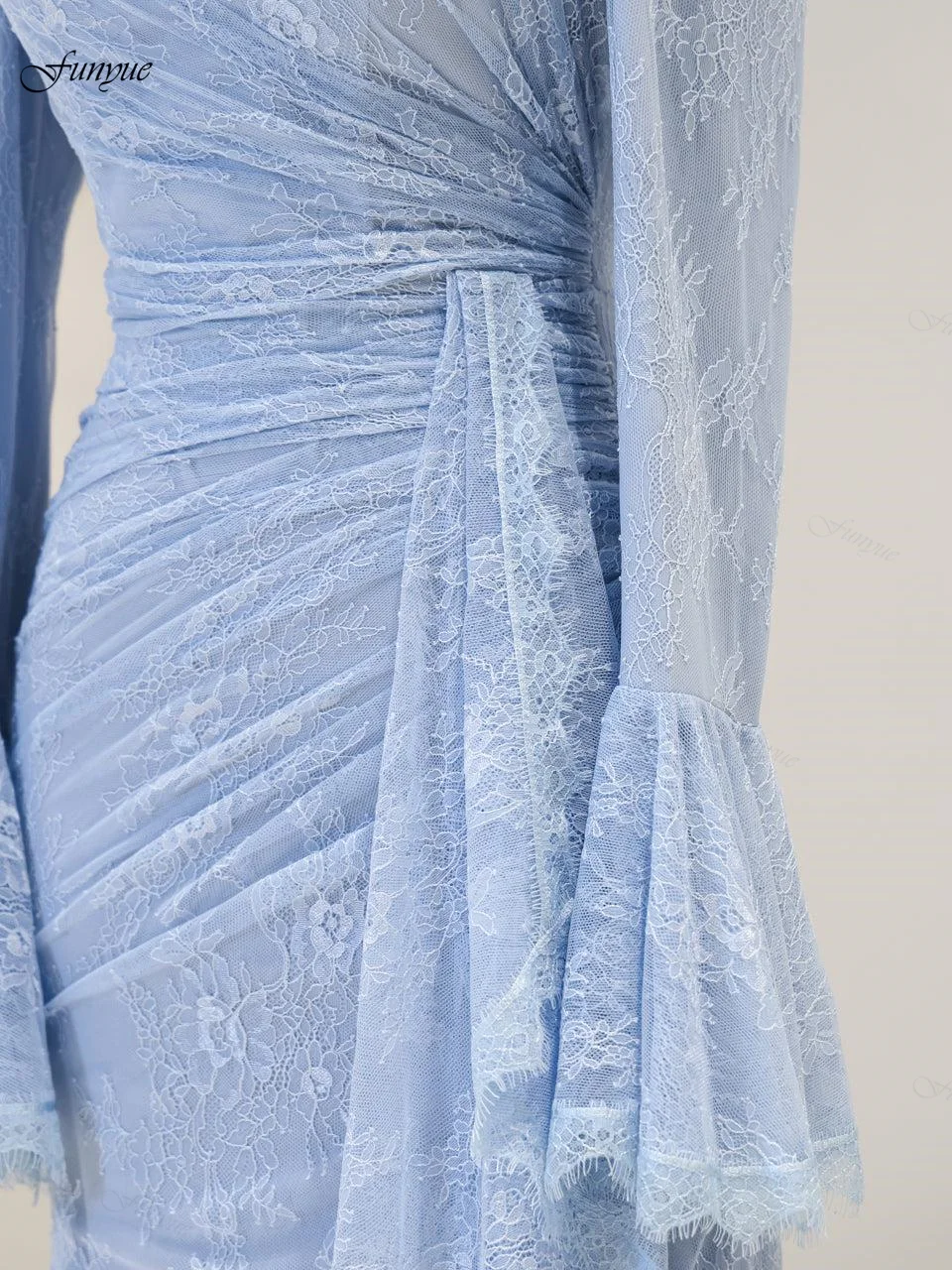 فستان سهرة إسلامي مخصص أنيق رداء De Soirée حورية البحر بأكمام طويلة فستان حفلات رسمي دانتيل Abendkleider