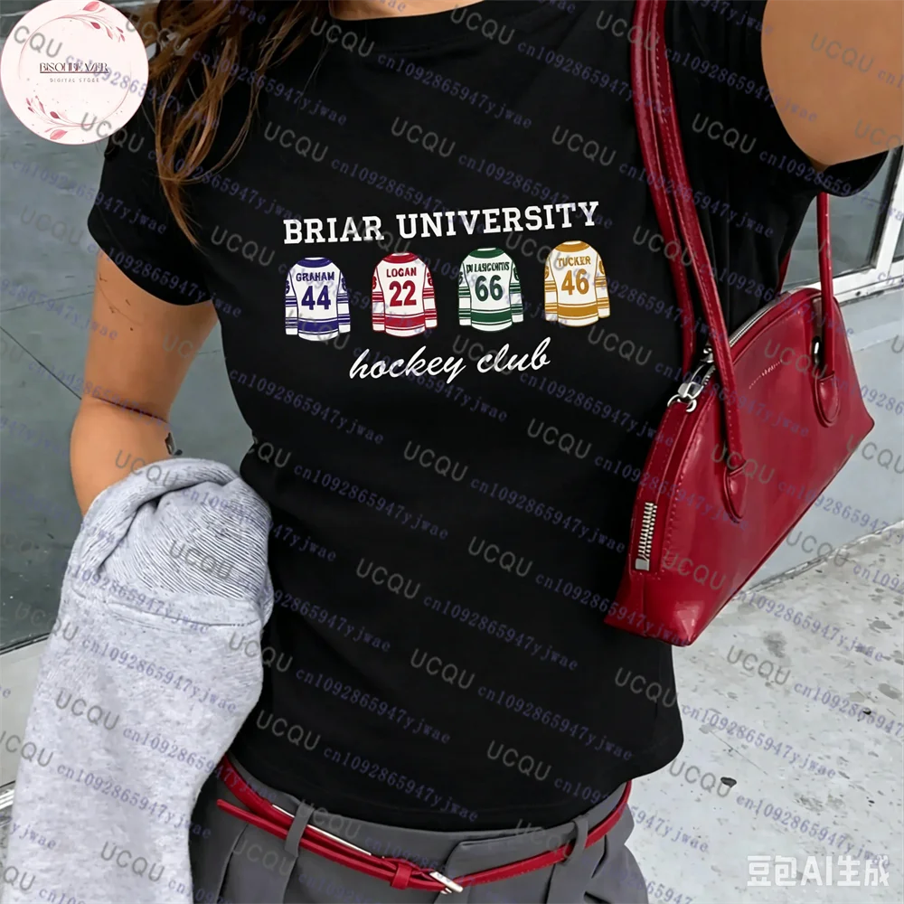 Hockey Club Parent-child Cotton Tees Off Campus Briar University Jersey College Sport Lover Gift Romance Graham 44 Couple Tshirt