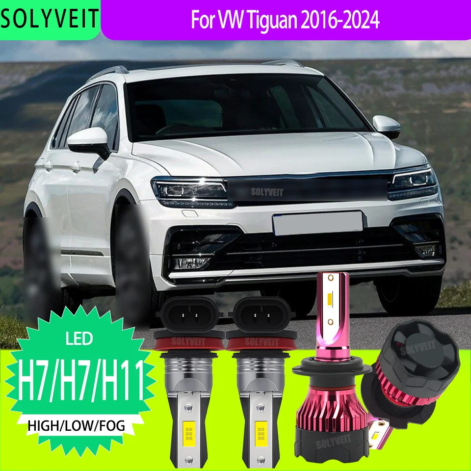 

LED Headlight Foglight Bulbs Compact Size Easy Installation Auto For VW Tiguan 2016 2017 2018 2019 2020 2021 2022 2023 2024