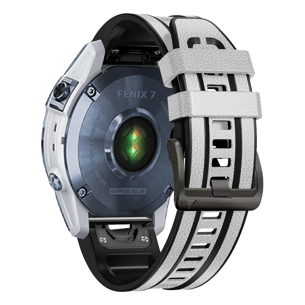 سيليكون سوار رسغ من الجلد ل Garmin Fenix 7 7X 6 6X برو 5 5X زائد الإفراج السريع الذكية حزام Forerunner 955 945 935 سوار