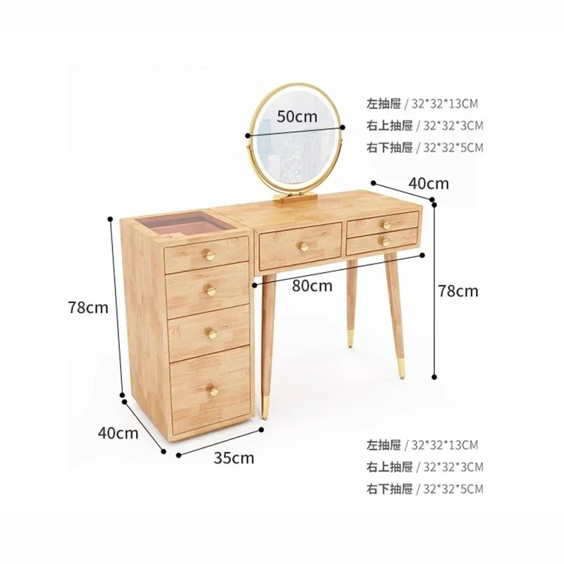 Laci Penyimpanan Meja Rias Menyala dan Kursi Empuk Rias Rias Elegan Rias Tafel Nightstand Kaptafel Rias Rias
