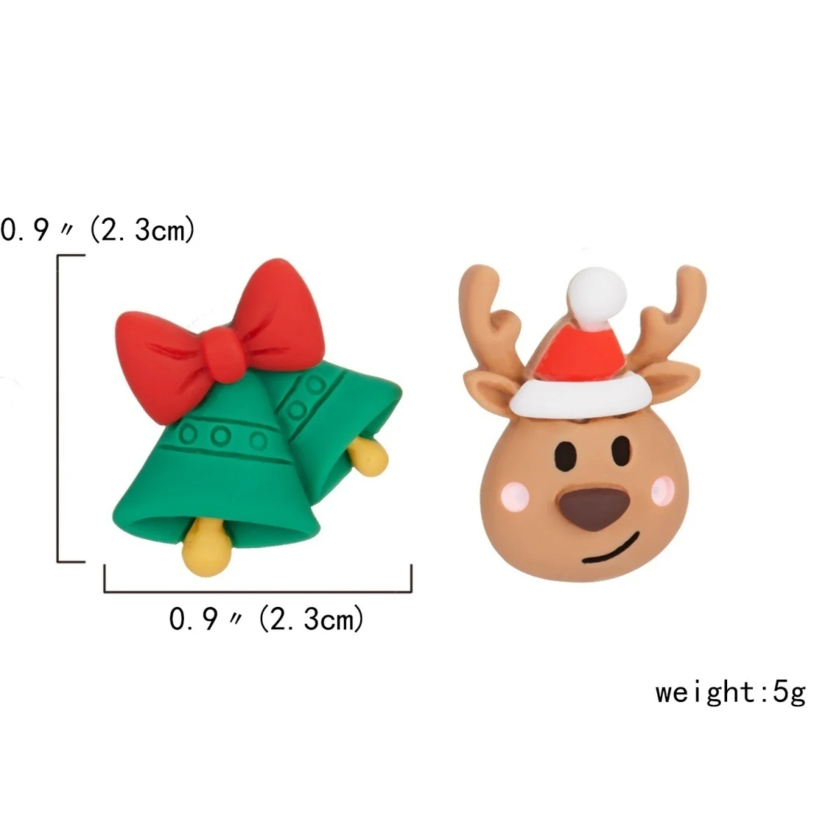 Modische Ohrstecker aus weichem Ton mit Weihnachtsmann-Motiv für Damen, exquisite Weihnachtsmann-Ohrringe aus Kunstharz, Neujahrsparty-Schmuck – Detail 36