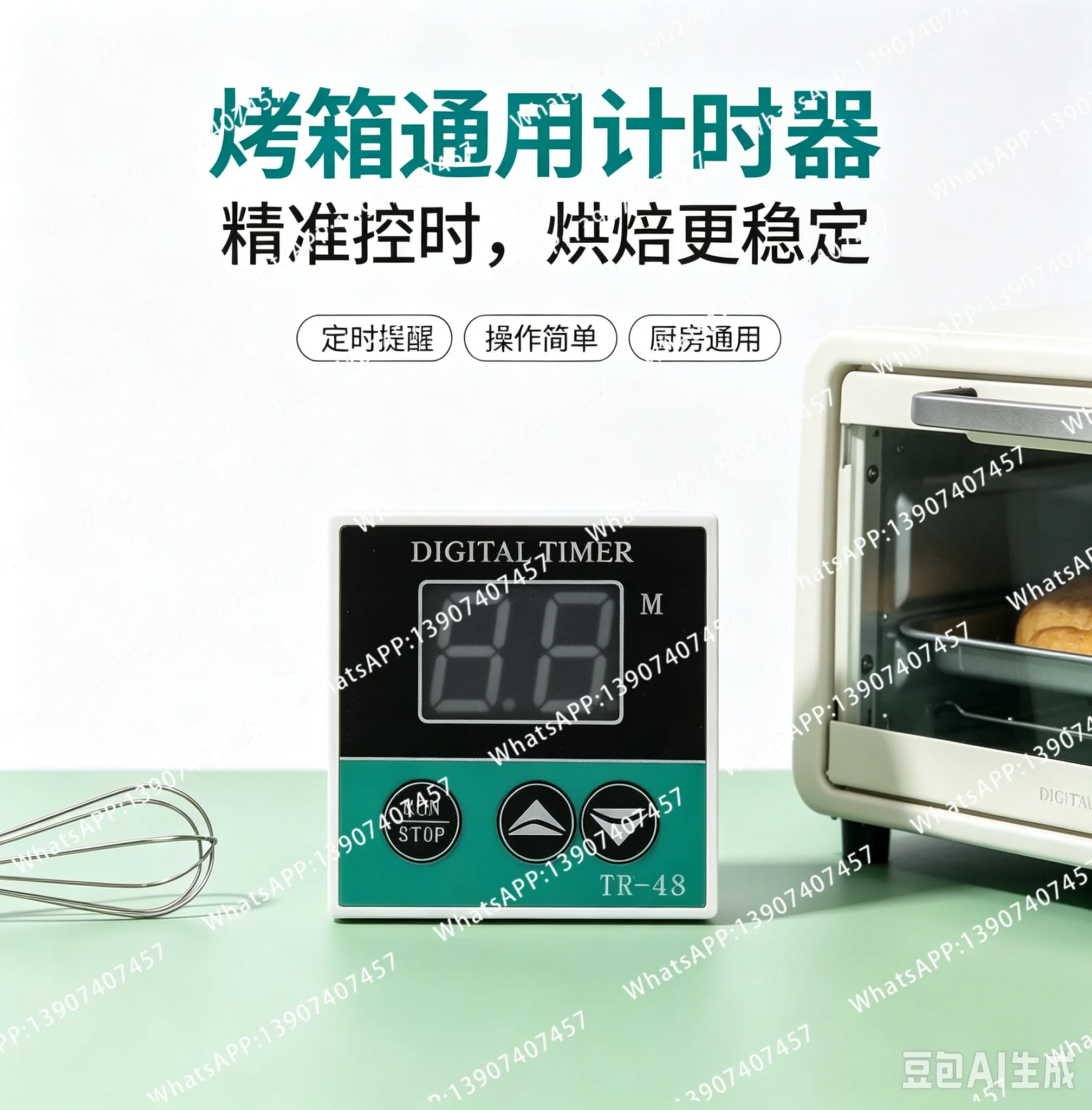 For Oven Timer Gas Intelligent Digital Timer for Gas Stove Kitchen Cooking Countdown Alarm Clock
