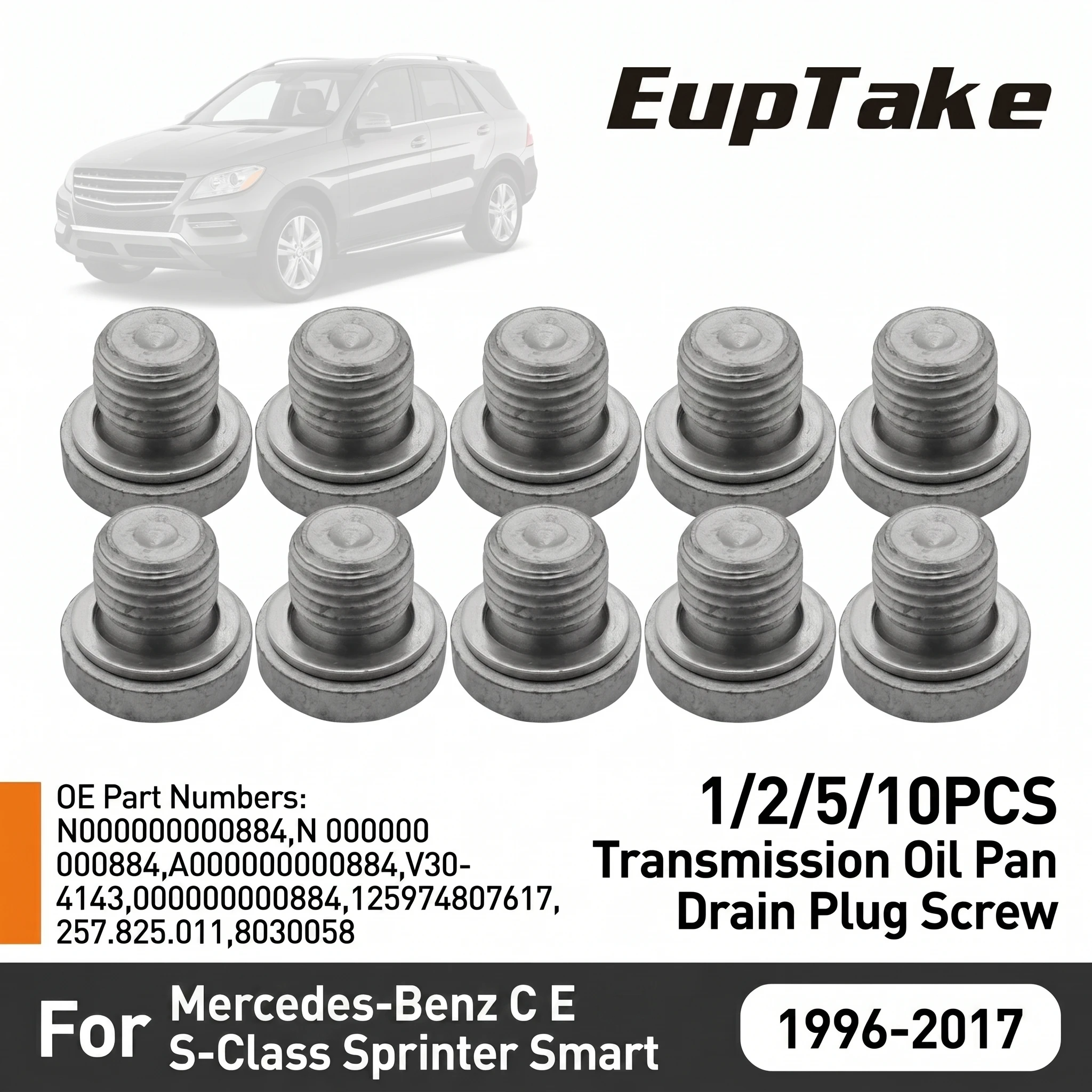 1/2/5/10PCS Transmission Oil Pan Drain Plug Screw N000000000884 for Mercedes-Benz C E S-Class Sprinter Smart 1996-2017 M10x1.0