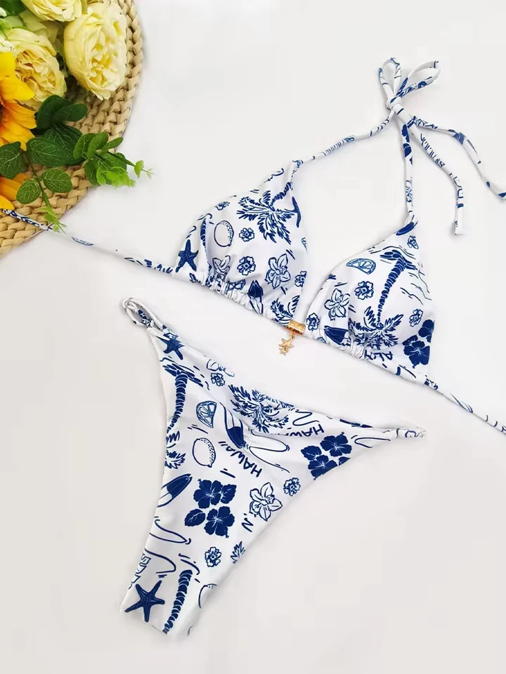 

Vzvn Sexy Lace Up Polka Dot Bikinis Women Split Swimsuit Beach Bikini 2026 New All Season Backless Vacation Bikinis 2 Piece Set