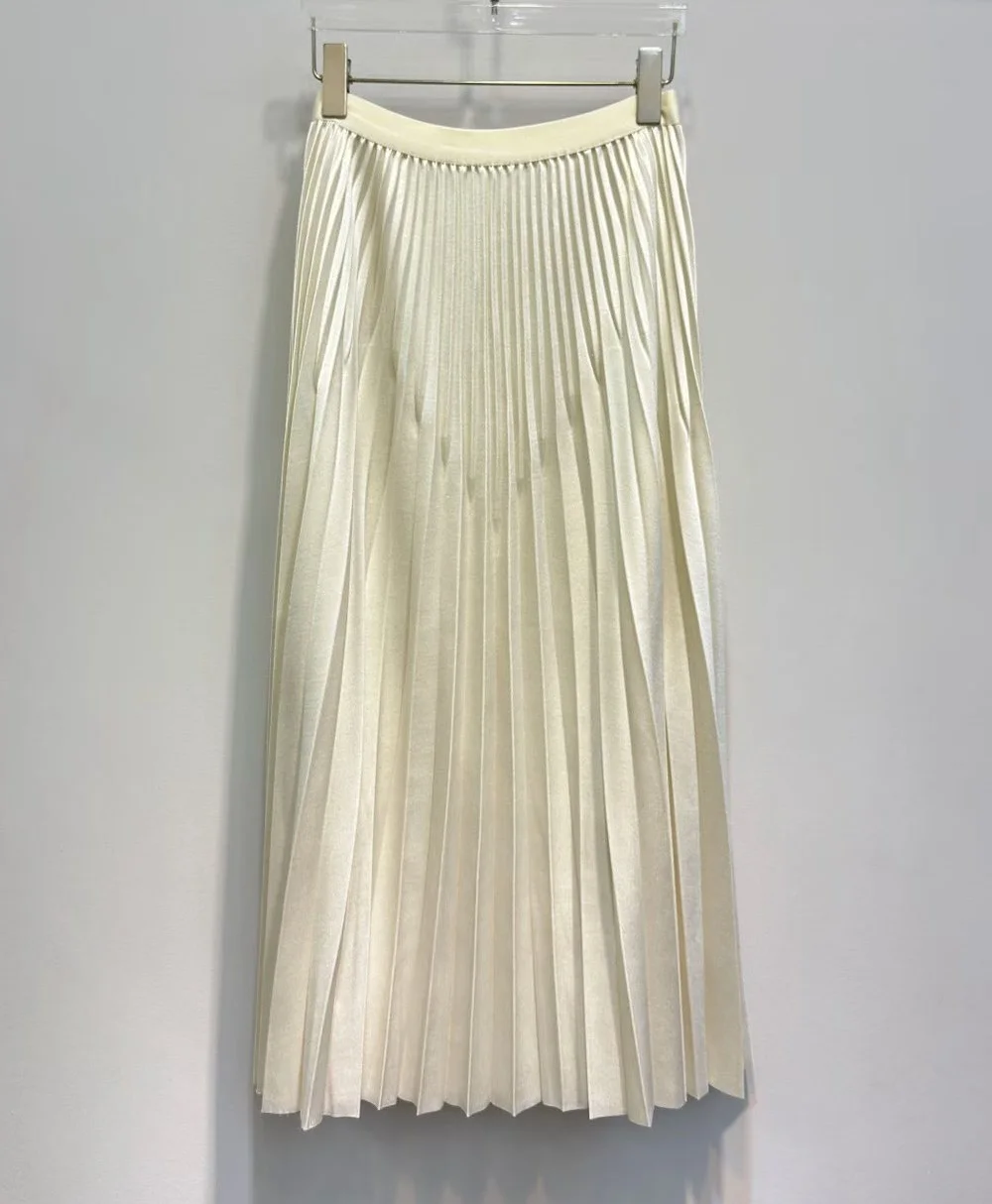 

Модная длинная юбка весна 2026: высококачественная женская плиссированная макси-юбка с эластичной талией для вечеринок и клубов, цвета: черный, бежевый, серый