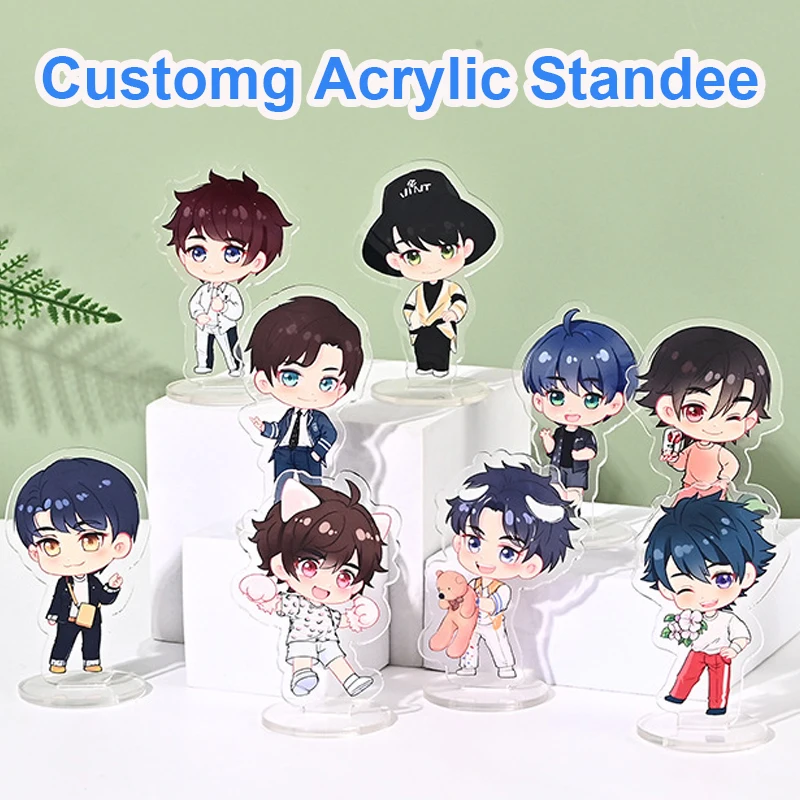 

Personalized Standee Custom Anime Figure Clear Acrylic Model Plate Desk Decor Photo Standing Sign Keychain Stand For Fans Gifts