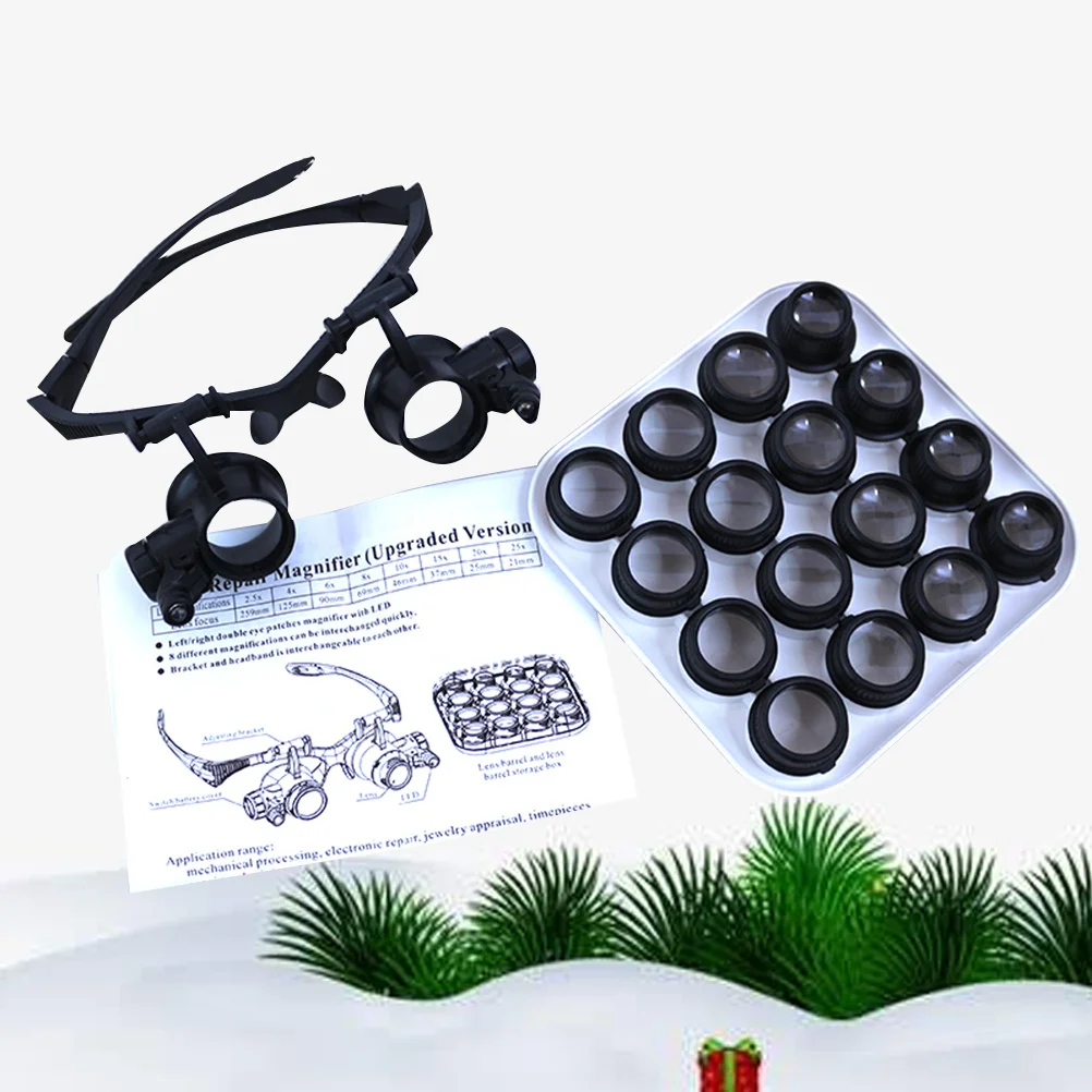 

1Set Stable No Falling Magnifying Glass Tool Set for Jeweler Watch Repair and Engraving Double Magnifier Magnifying Glass