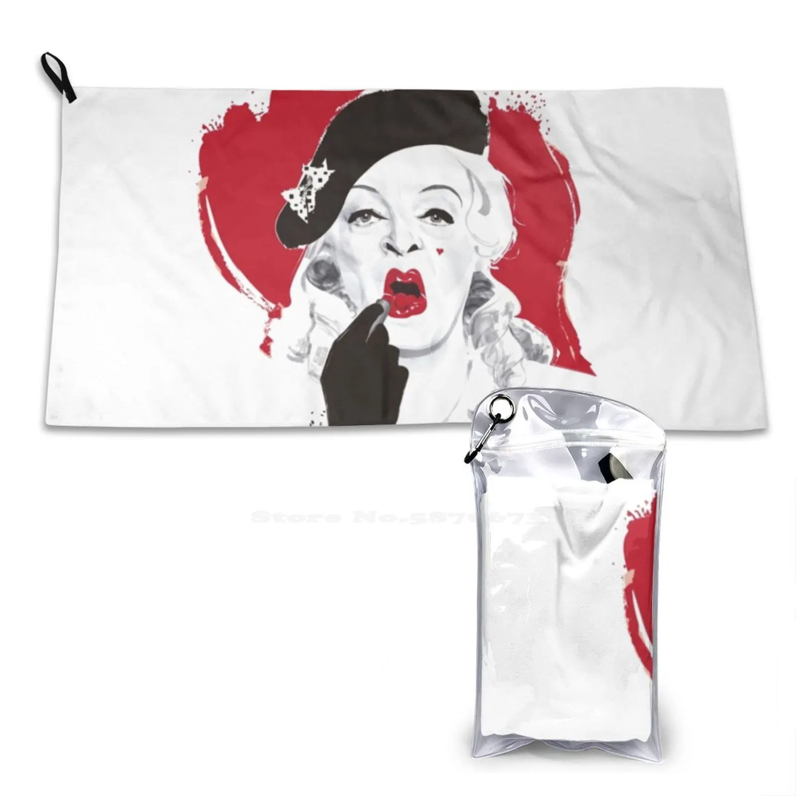 Baby Jane Lipstick Soft Towel Quick Dry Beach Towel Camp Classic Lipstick Icon Alejandromogolloart Alemogolloart Alejandro