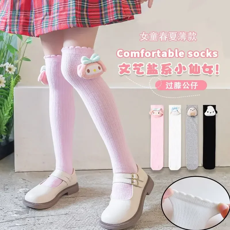 Jolies chaussettes de dessin animé Cinnamoroll Anime pour enfants, jolies chaussettes longues douces, My Melody Butter, Kawaii Sanurgente, Pochacco, cadeaux