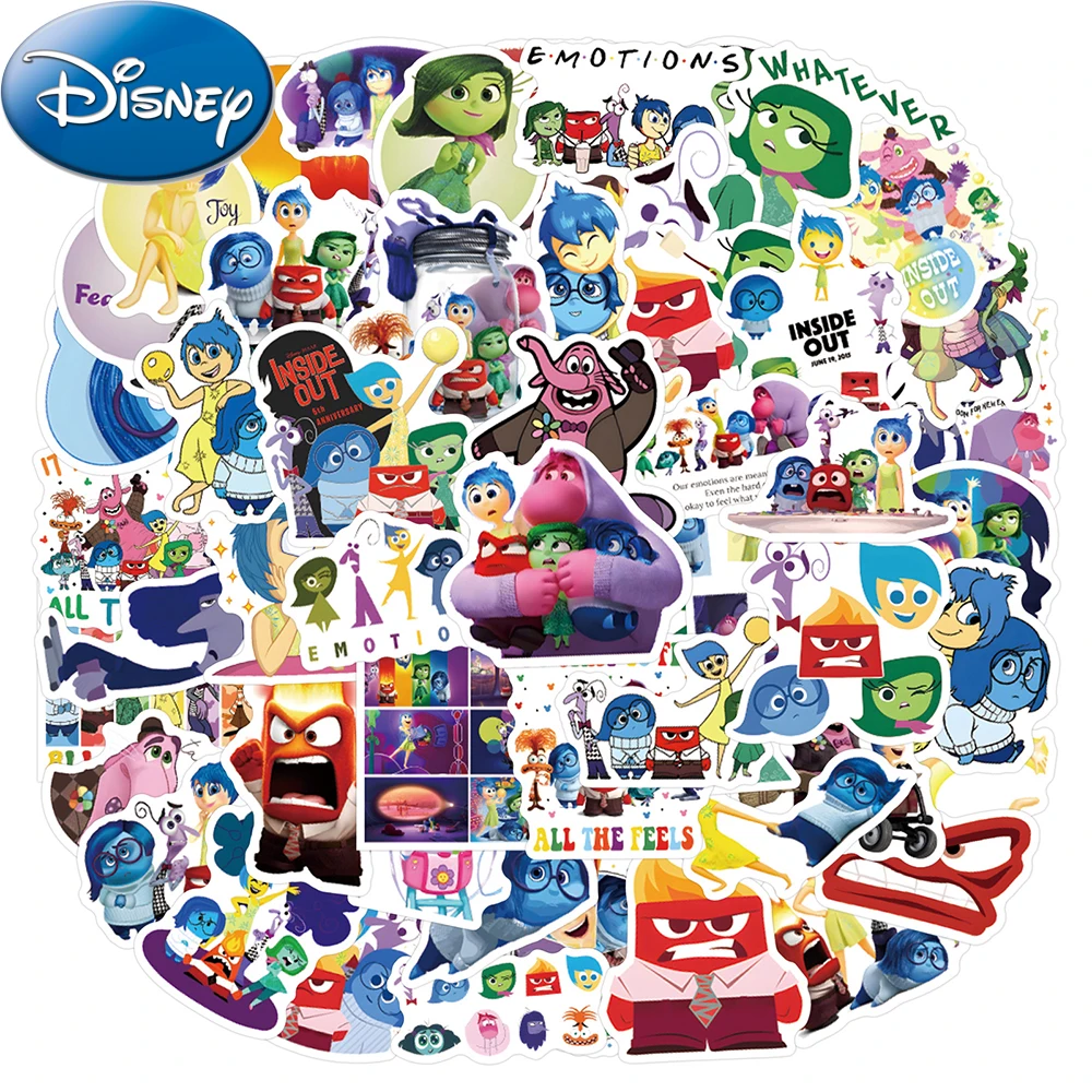 10/30/60/120pcs Disney Movie Inside Out 2 Stickers Cute Cartoon Kids Girl Sticker Toy Notebook Luggage Phone Funny Decals Decor