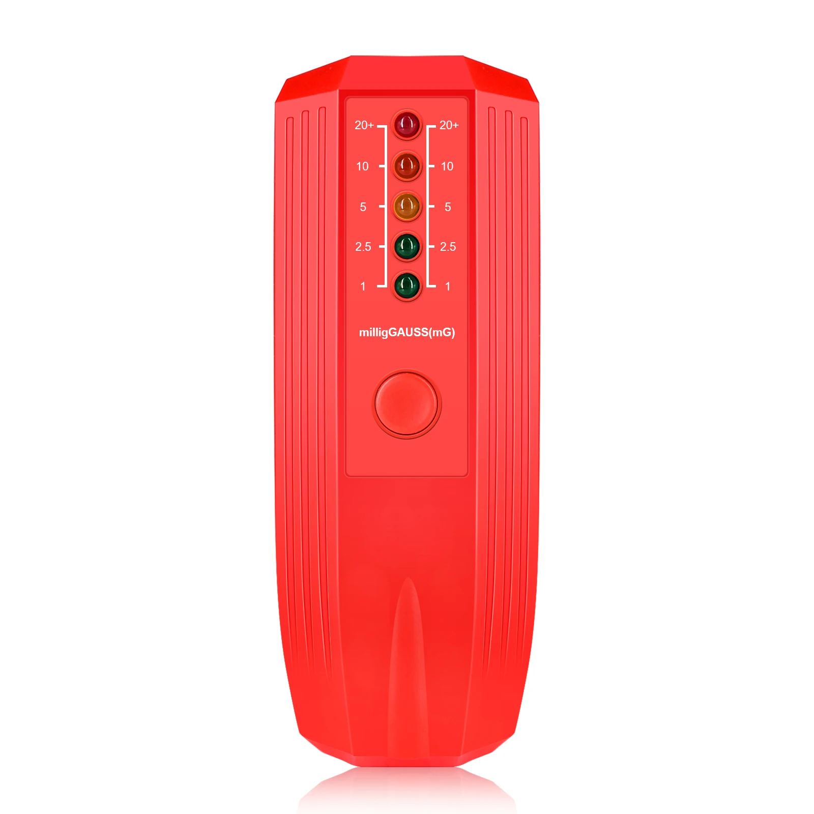 เครื่องตรวจจับรังสีสนามแม่เหล็กไฟฟ้าใช้แบตเตอรี่ EMF เครื่องทดสอบแบบพกพาความแม่นยำสูงแบบมือถือตัวบ่งชี้5แอลอีดี