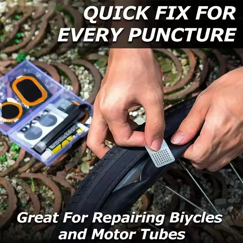 Lightweight Bike Tire Repair Kit - Rubber Patch Box For Quick & Easy Tube Patching, Multipurpose Cycling Repair Tools Inclu J1Z4 view 4