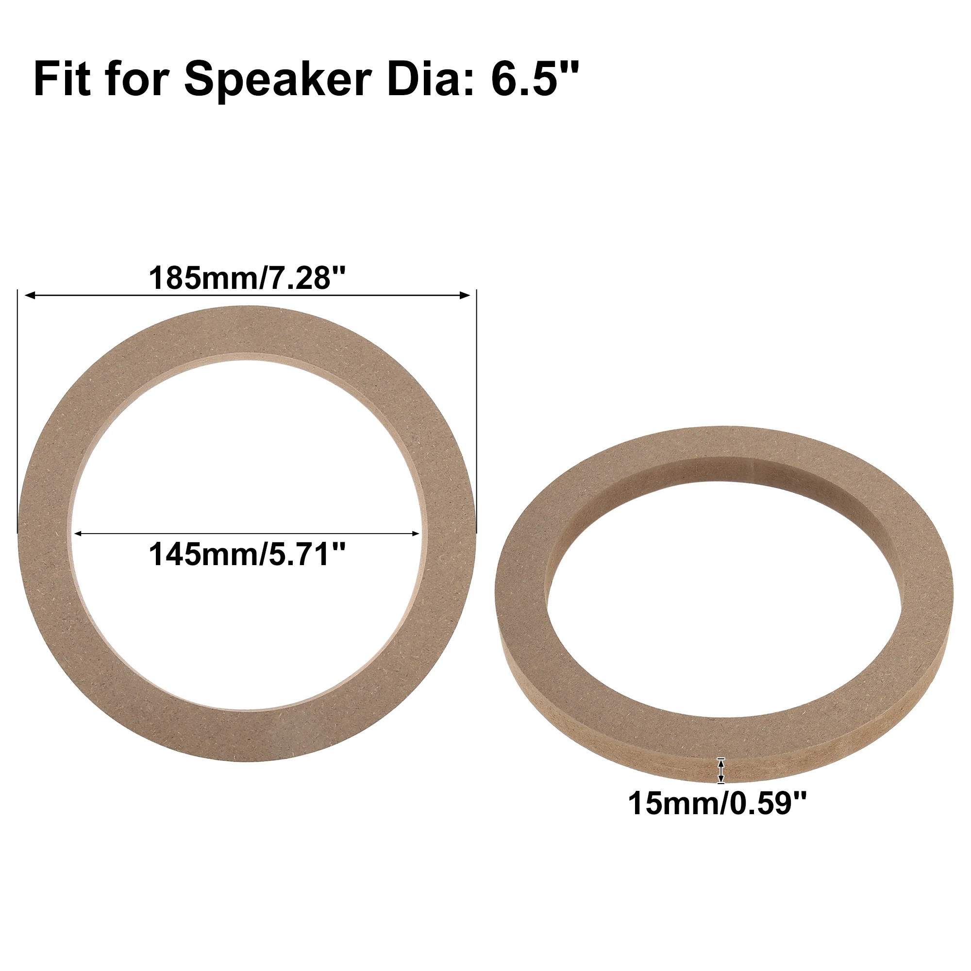 Uxcell 2/4Pcs 4 Inch 5 Inch 6.5 Inch Car Speaker Mounting Spacer Rings Adapter Bracket Subwoofer Holder Plate Wood Universal