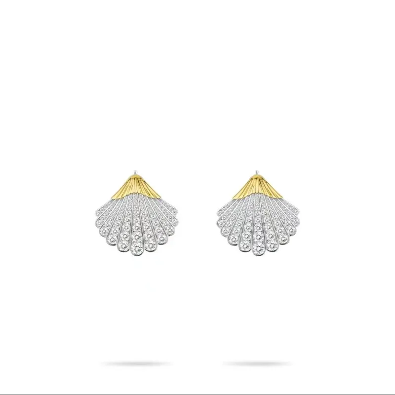 

ZOCA Unique Trendy Design Shell Shaped White Cubic Zircon Big Pearl Earrings for Women 925 Sterling Silver CZ Jewelry Gift