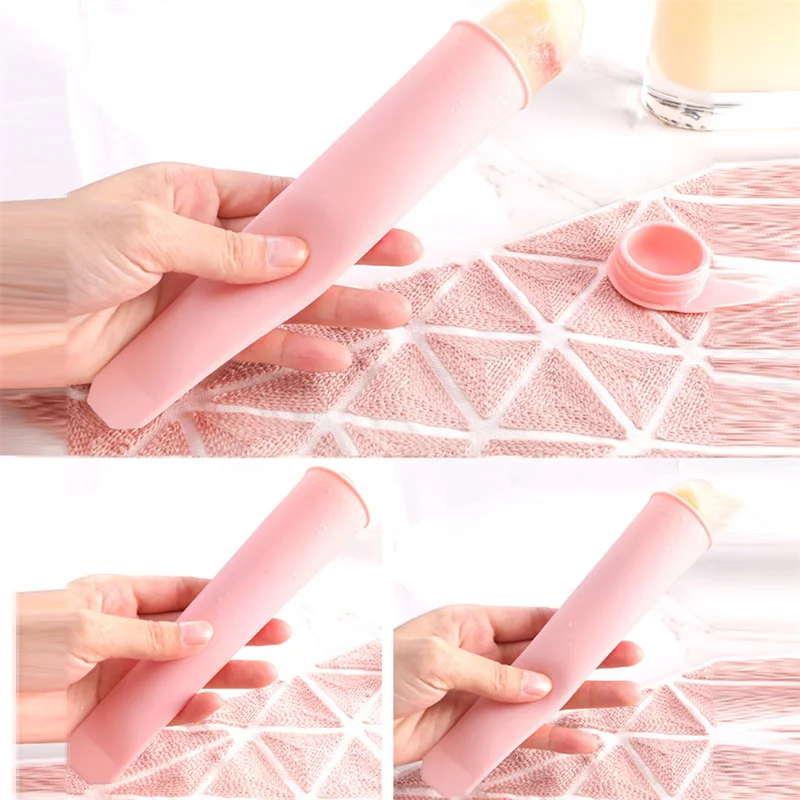 1pcs Silicone Ice Tube Mold with Lids Colorful Cream Mould Yogurt Popsicle Maker Tray Summer Kitchen Accessories Kitchen Tool