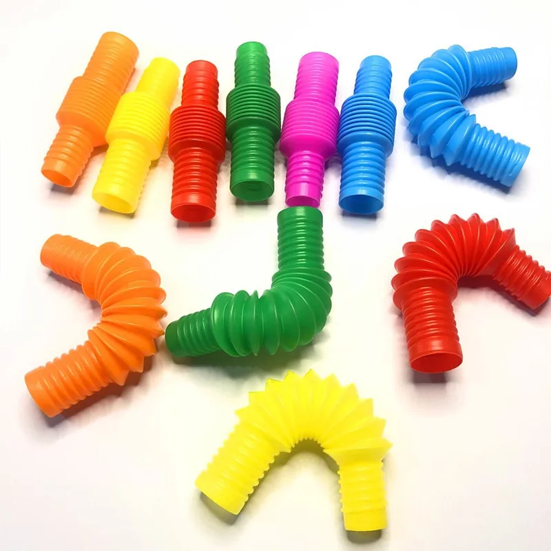 Mini Cute Pop Tubes Sensory Toy For Adult Fidget Stress Relieve Toys Kid Autism Anti Stress Plastic Bellows Children Squeeze Toy