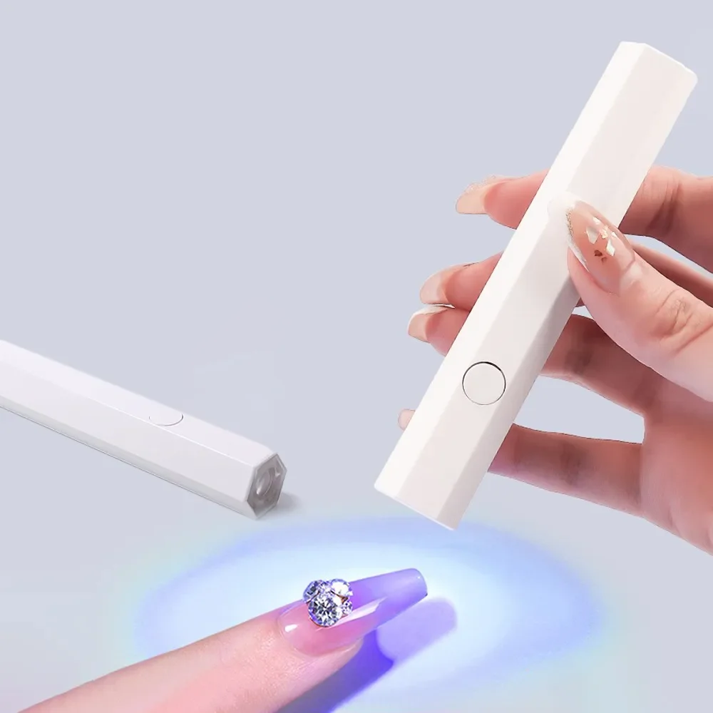 YIKOOLIN Mini UV Light for Gel Nails Portable Lightweight Cordless Rechargeable Light for DIY at Home 3W Gel Polish Nail Dryer
