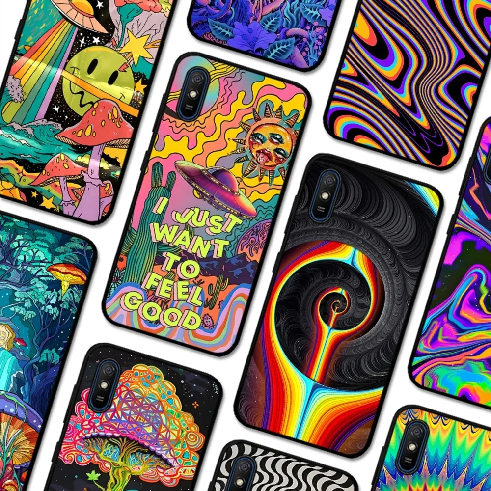 Colourful Psychedelic Art Phone Case For Redmi 5 6 7 8 9 10 Plus Pro 6 7 8 9 A GO K20 K30 K40 Pro Plus F3 Fundas