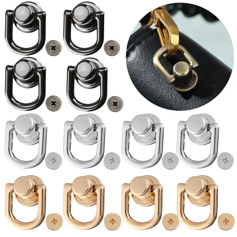 

5Pcs D Ring Bag Side Clip Buckles Diy Metal Double D Buckle Handbag Chain Handles Connector Bag Strap Hardware Accessories