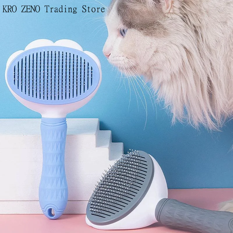 

1*Pet Dog Brush Cat Comb Self Cleaning Pet Hair Remover Brush For Dogs Cats Grooming Tools Pet's Dematting Comb Dogs Accessories