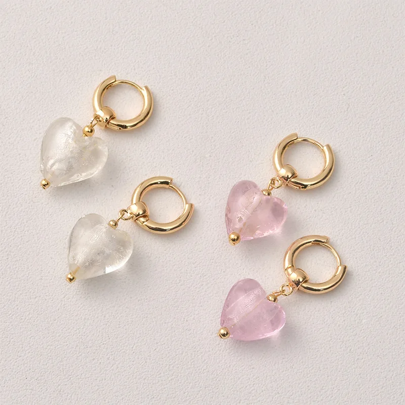 Copper-plated 14k Gold Simple Temperament Versatile Round Buckle Earrings DIY Homemade Ear Jewelry Basic Accessories Materials