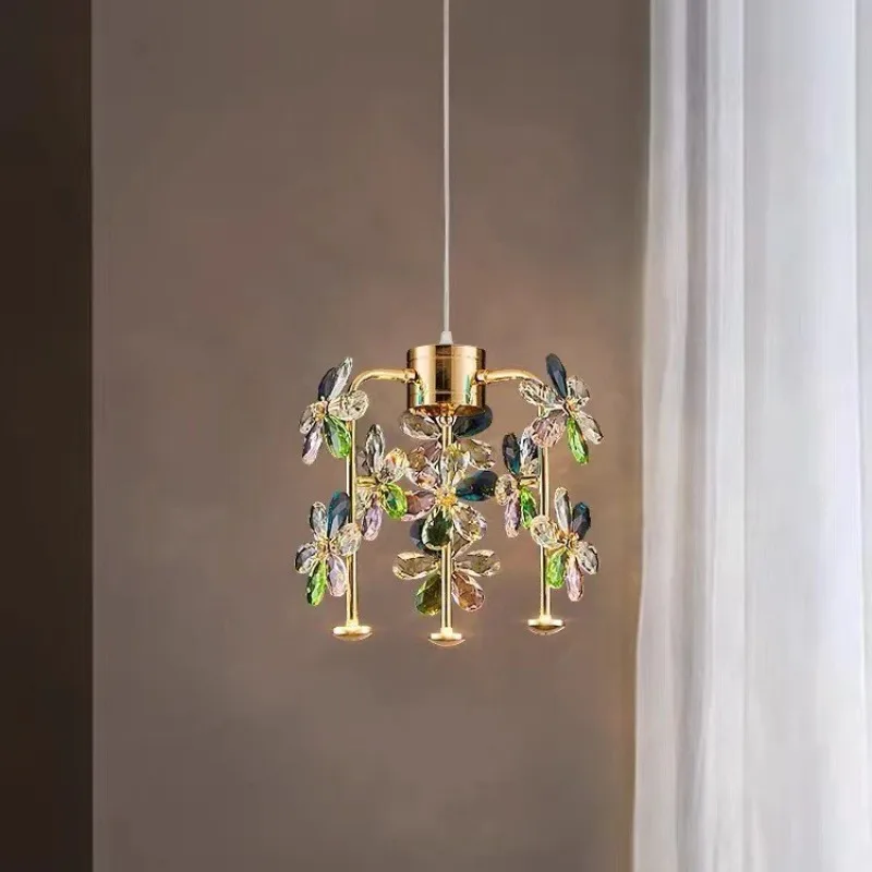 Postmodern Designer Pendant Lights Flower Crystal LED Ceiling Chandelier Living Room Bedroom Hotel Luxurious Decoration Fixtures