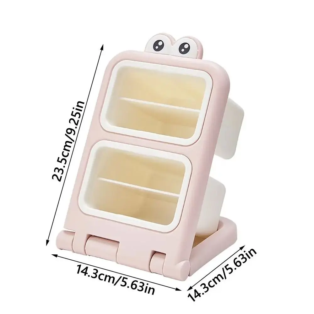 Removable Desktop Slanting Organizer Large Capacity Colorful Slanted Pen Holder Cartoon Divided Cosmetics Storage Box Household