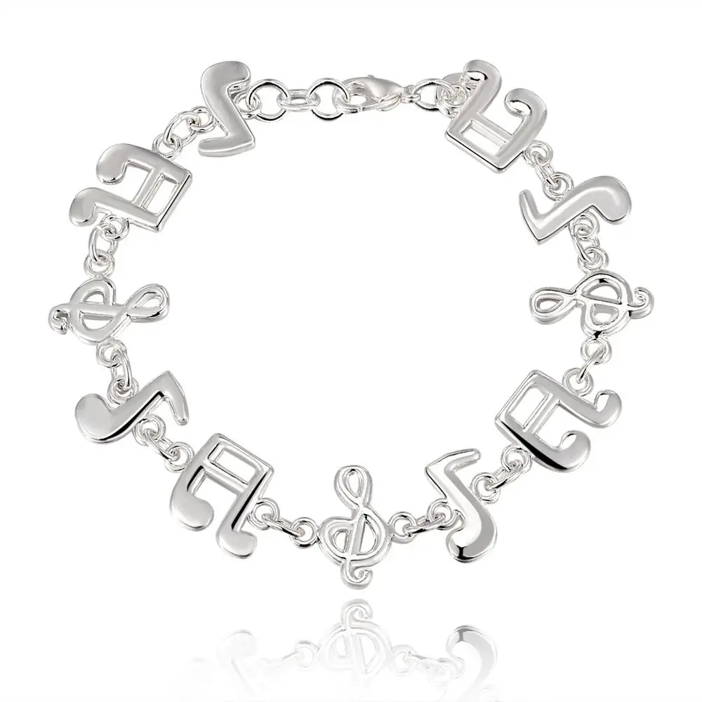 Beautiful Music Note 925 Sterling Silver Bracelets Woman High Quality Fashion Gorgeous Jewelry Floor Price Free Shipping