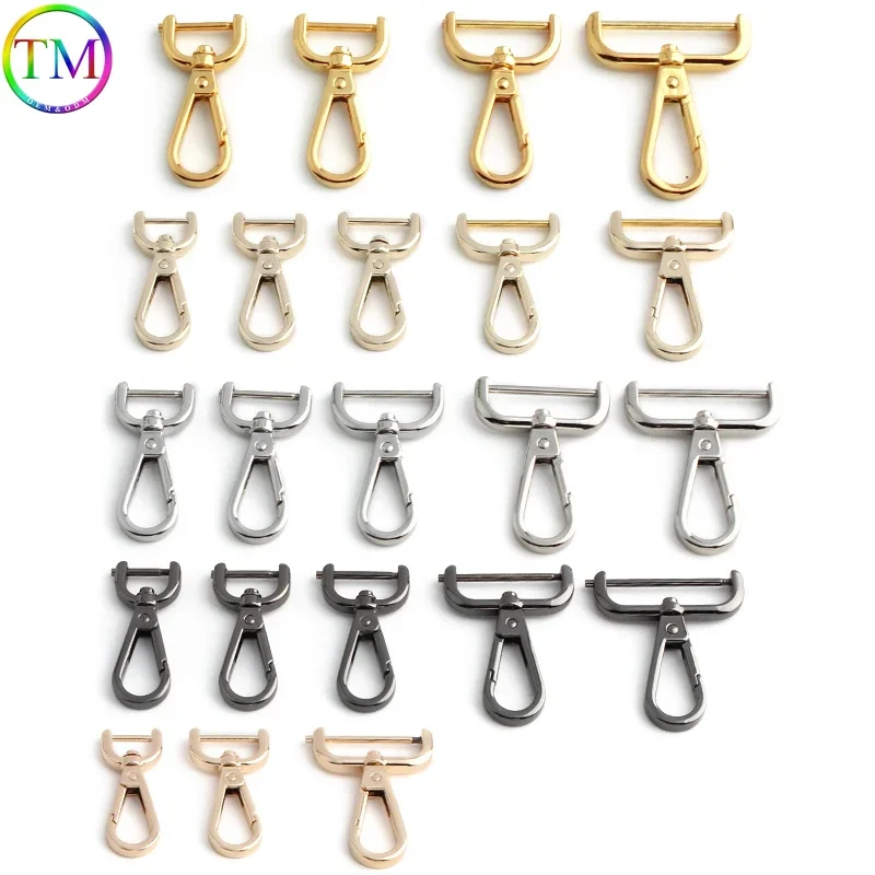 13-16-19-26-32-38MM Metal Openable Snap Trigger Swivel Snap Hooks For Handbag Purse Carabiner Snap Hook DIY KeyChain Accessories