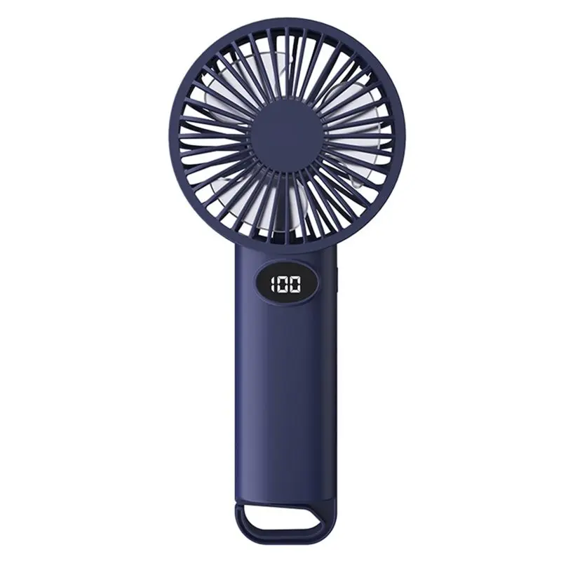 AB41-Portable Handheld Small Fan LCD Display With 6-Speed Wind Power Handheld/Vertical Multi-Purpose Small Fan B