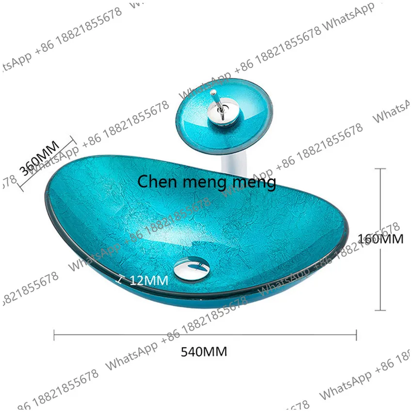 2021 New Cyan Tempered Glass Waterfall Spout Basin Black Tap Bathroom Sink Washbasin Bath Brass Set Faucet Mixer Taps