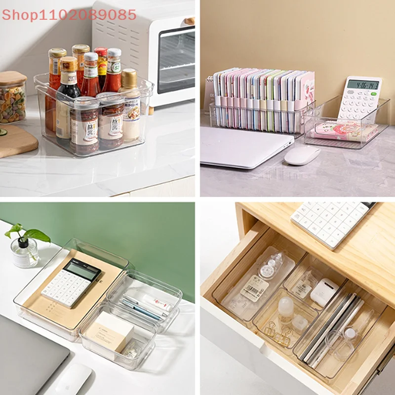 

1PC Transparent Storage Box Storage Table Plastic Container Drawer Storage Stationery And Makeup Storage Box