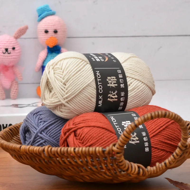 

10pcs/lot Four Strands Yarn Solid Color Warm Cotton DIY Knitting Crocheting Yarn For Sweater Scarf Making