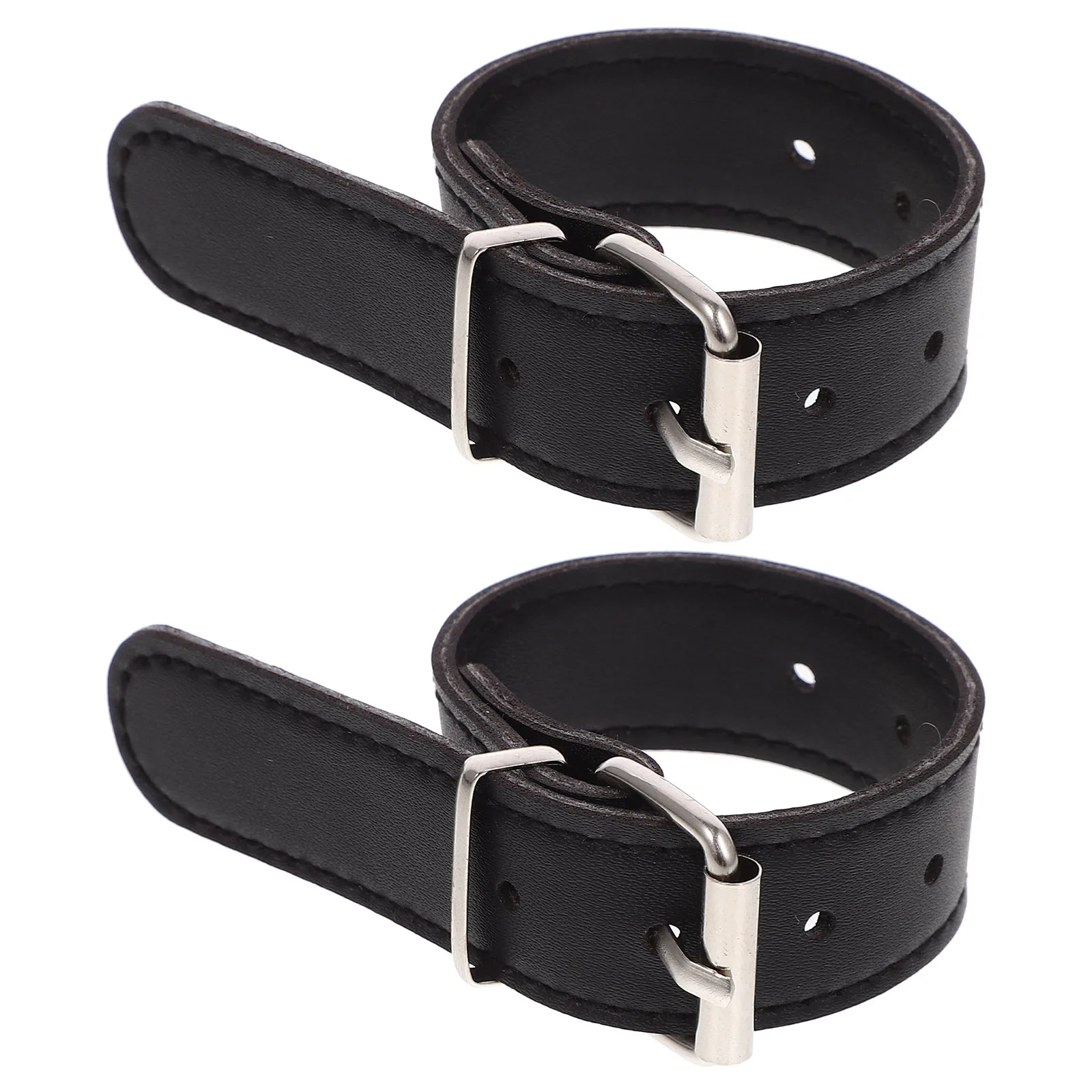

Straps Buckle Electric Front Bike Front Basket Belt Adjustable Bike Basket Fastening Strap Hole PU Compact Black