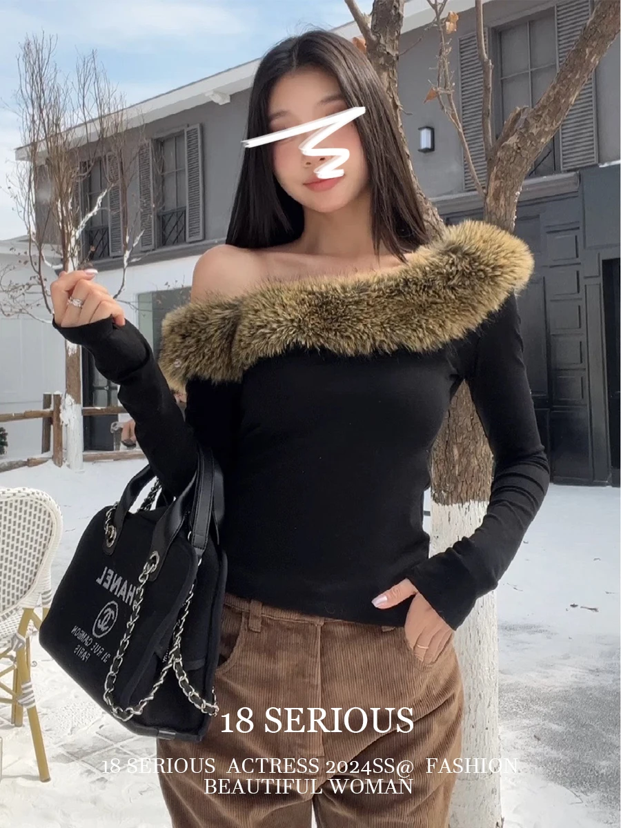 

Sweaters Jumpers Pullovers Women Knit Top Crochet Autumn Winter Ladies Korea Fashion Athleisure Athletic Team Sport Game Western