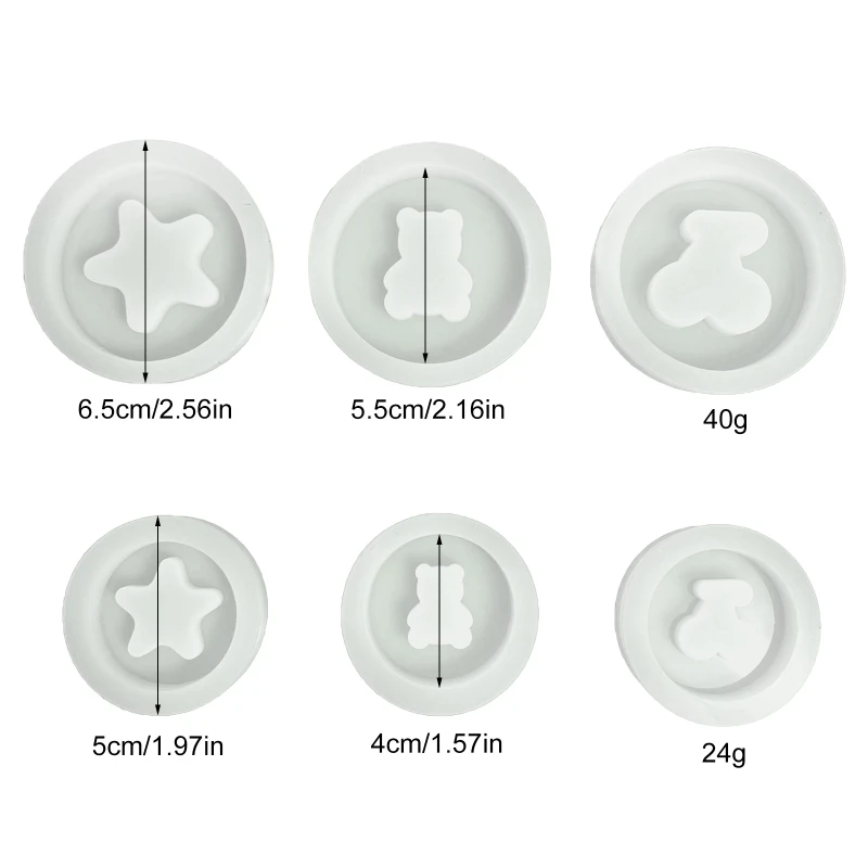 Molde para llavero con forma oso, redondo, estrella, colgante artesanal, moldes para manualidades resina epoxi