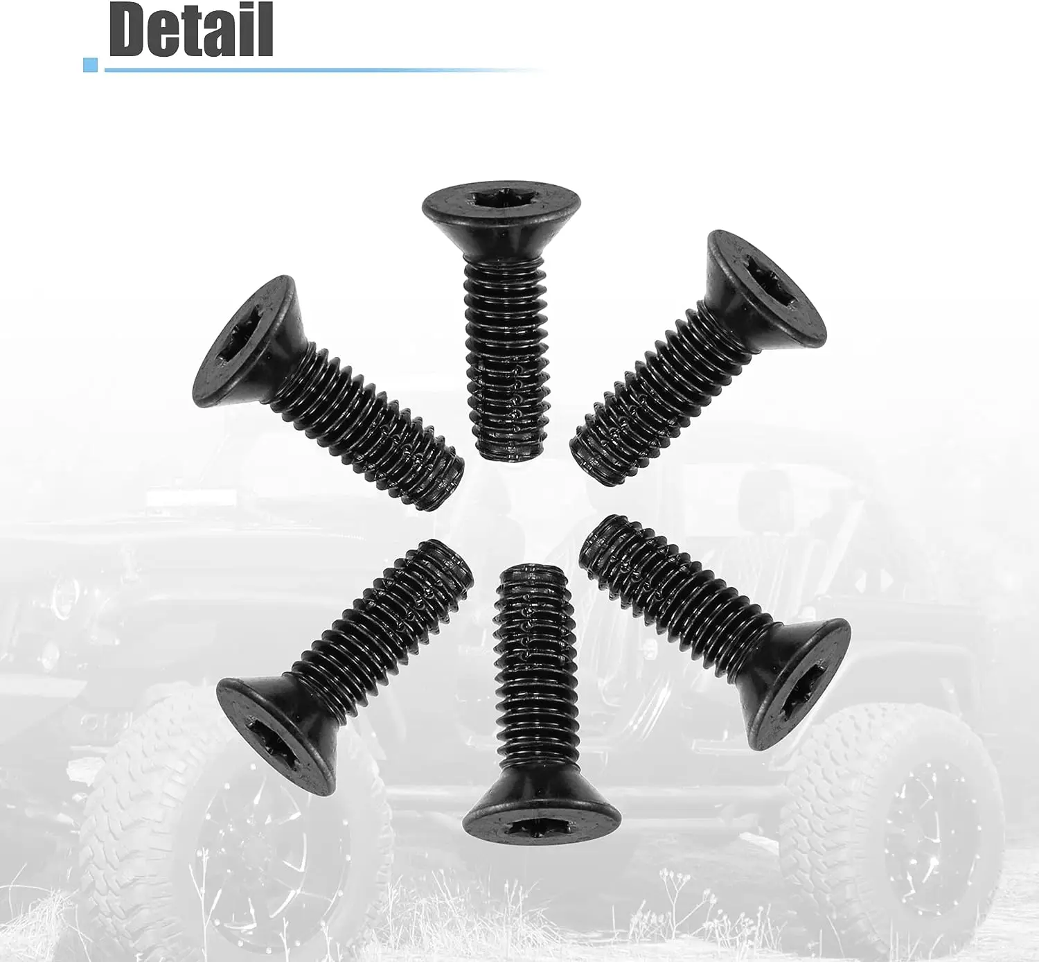 10pcs Hard Top Torx Screws for Jeep Wrangler CJ7 YJ TJ 1976-2006 Fasteners Windshield Frame Hinge Tailgates Screw Door Bolts Mir