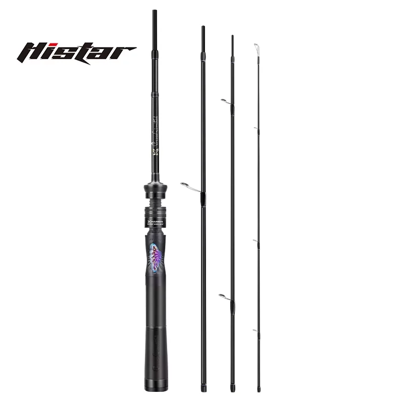 HISTAR Butterfly Mehrteiliger Stab Fuji SIC-Ring Massive Stabspitze UL-Fiberglas-Auswurfstab Vierteiliger tragbarer Mikroobjektstab