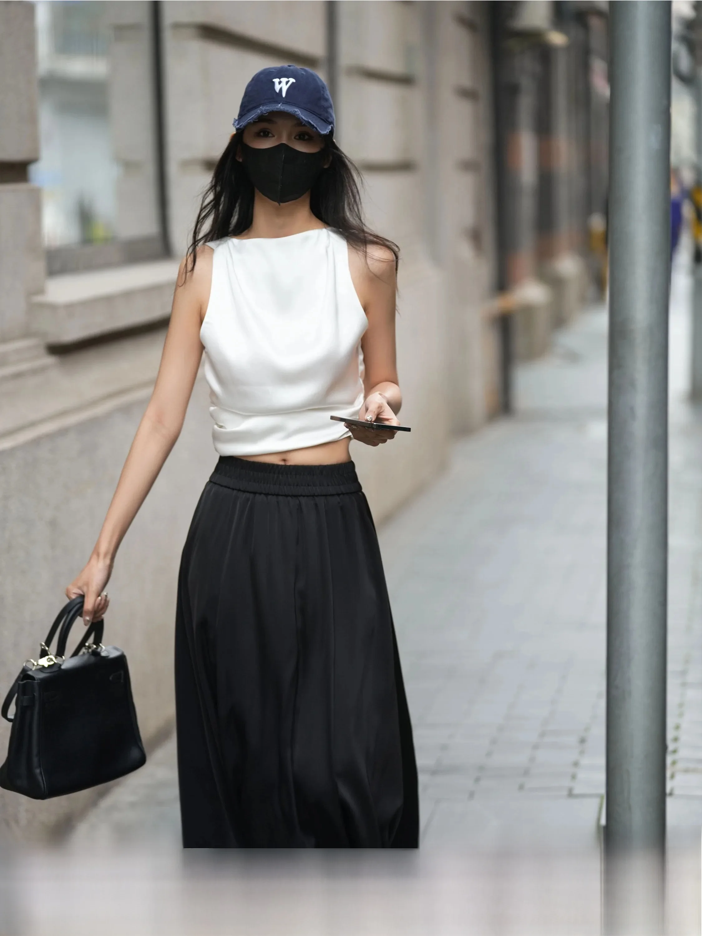 

Luna7xi Stylish Sleeveless Vest Women's Summer New Belted Backless Short Elegant Top Commute Style Synthetic Fiber Slim Fit