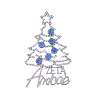 Sorority Founded 1948 Greek Letters Zeta Amicae Christmas Tree Pin Brooch ZA Group Jewelry Fashion