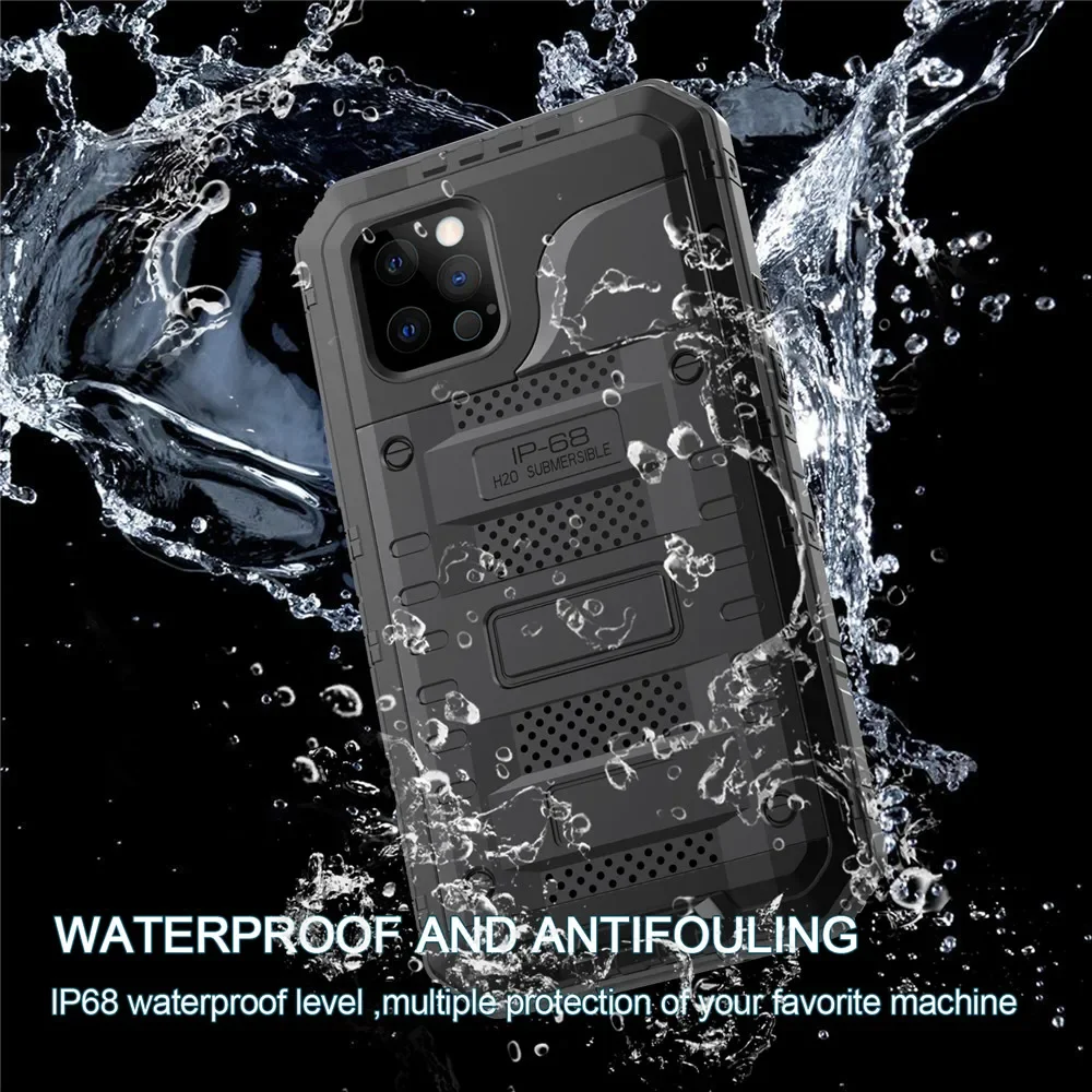 

IP68 Swim Run Outdoor Sports Metal Armor Case For iPhone 15 14 13 Pro Max Plus 13 Pro Mini Case