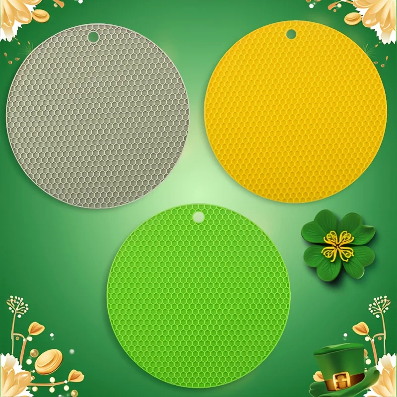 3 Pcs Heat Resistant Trivet Set 20x20cm, Kitchen Table Pot Holder for Hot Pans Plates, Durable
